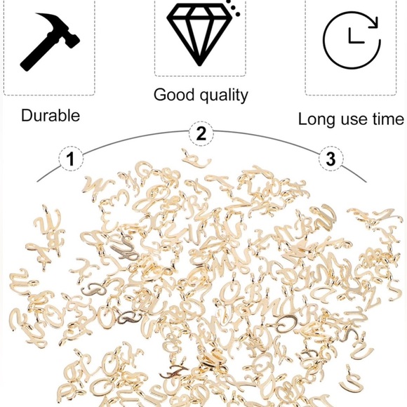 125pc Gold Alphabet Letters Charms Bracelet & More Jewelry Making Mega Bundle - Picture 15 of 16